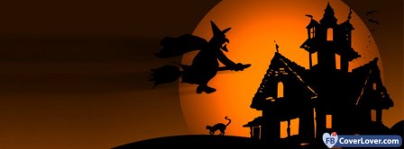 Halloween Flying Witch Facebook Covers