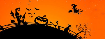 Halloween Flying Witch Facebook Covers