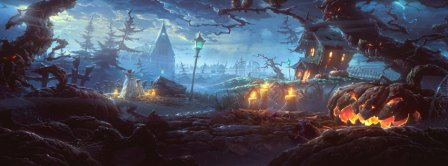 Halloween Scary Village Facebook Covers