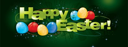 Happy Easter Sparking Green Background Facebook Covers