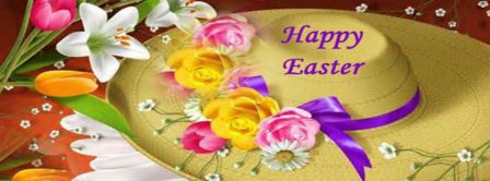 Happy Easter Flowers Hats Facebook Covers