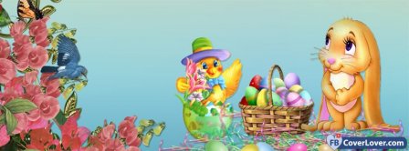 Happy Easters Bunnies Facebook Covers