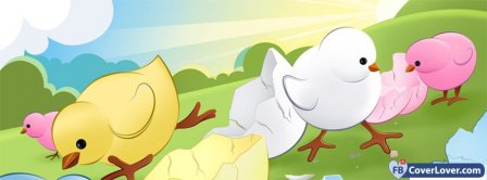 Happy Easters Chickens Facebook Covers