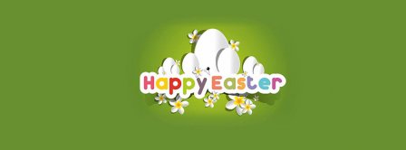 Happy Easters Green Background Facebook Covers