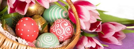 Happy Easters Painted Eggs Facebook Covers