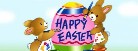 Happy Easters Painting Bunnies Facebook Covers