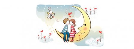 Happy Valentines Day Couple Over The Moon Facebook Covers