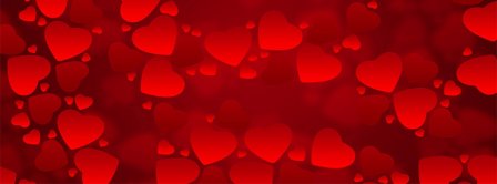 Happy Valentines Day Floating Hearts Background Facebook Covers