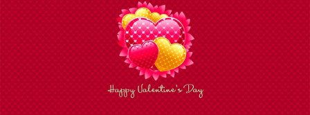 Happy Valentines Day Cute Hearts Background Facebook Covers