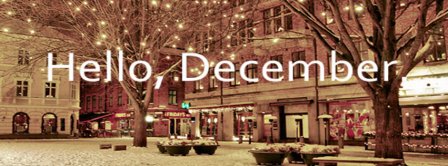 Hello December Lights And Snow Facebook Covers