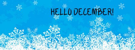 Hello December Snowflakes Facebook Covers