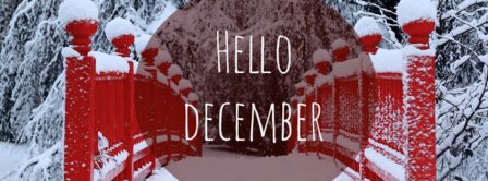 Hello December Snowy Red Bridge Facebook Covers