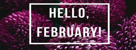 Hello February Purple Flowers Facebook Covers