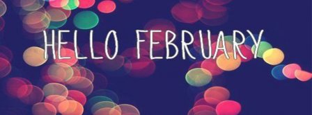 Hello February Colorful Lights Facebook Covers