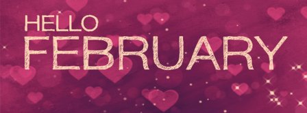 Hello February Hearts And Stars Facebook Covers
