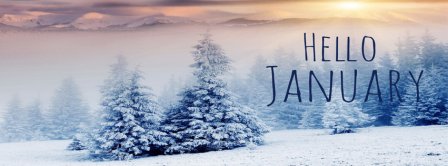 Hello January Sunset Facebook Covers