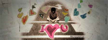 I Love You Drawn With Chalk Facebook Covers