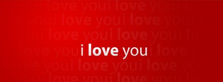 I Love You Red Background Facebook Covers