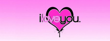 I Love You Pink Background Facebook Covers