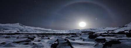 Icy Planet With Moon Light Facebook Covers