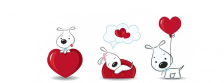 Lovable Valentines Day Puppies Facebook Covers