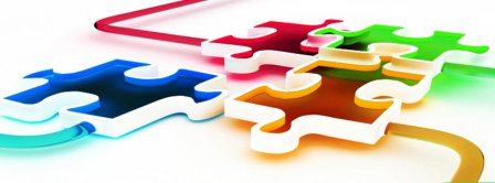 Mixed Colored Puzzle Pieces Facebook Covers