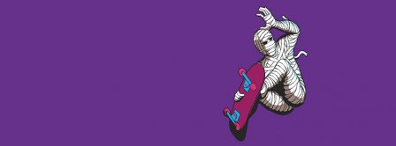 Mummy Riding Skateboard  Facebook Covers