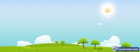 Nature Scenic Hills Sunshine Cartoon  Facebook Covers