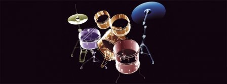 Neon Drums Set Facebook Covers