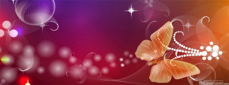 Pink Butterfly Orange Art Creative Facebook Covers