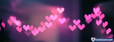 Pink Hearts Lights  Facebook Covers
