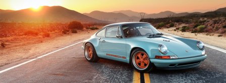 Porsche Singer 911 Racing Blue  Facebook Covers