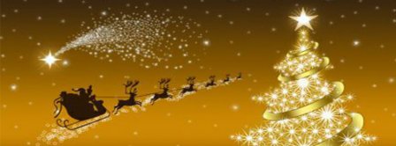 Santa Claus Is Flying Facebook Covers