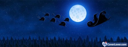 Santa Sleigh Snails Holidays Facebook Covers