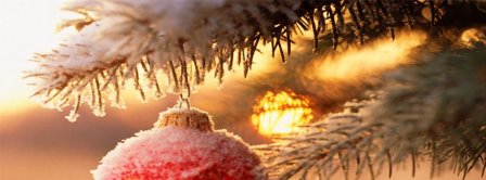 Snowy Christmas Ornaments Facebook Covers