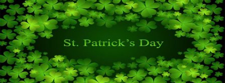 St Patricks Day Clovers Background Facebook Covers