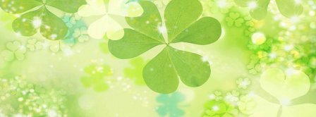 St Patricks Day Green Clovers Background  Facebook Covers