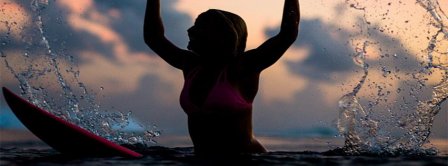 Surf Girl Splashing Facebook Covers