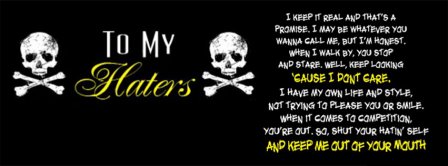 To My Haters Facebook Covers