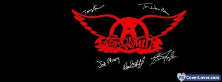 Aerosmith Logo And Autographs Facebook Covers