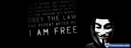 Anonymous I Am Free  Facebook Covers