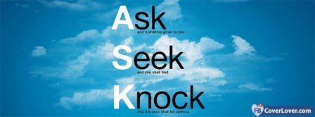 Ask Seek Knock Matthew 7:7 Bible Verse  Facebook Covers