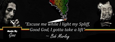 Bob Marley I Light My Spliff Facebook Covers