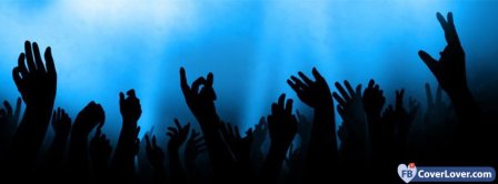 Concert Crowd Blue Light Facebook Covers