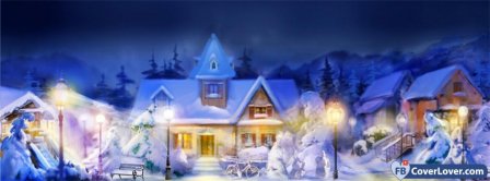 Cozy Winter Town Facebook Covers