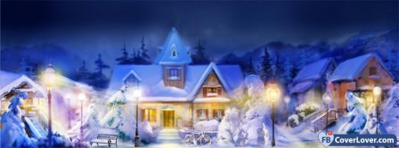 Cozy Winter Town Facebook Covers