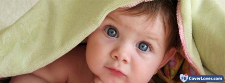 Cute Baby Under Blanket Facebook Covers