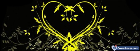 Yellow Flowers Heart Facebook Covers