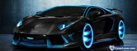 Lamborghini Aventador Tron Car Facebook Covers