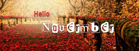 Hello November Path With Leaves Facebook Covers